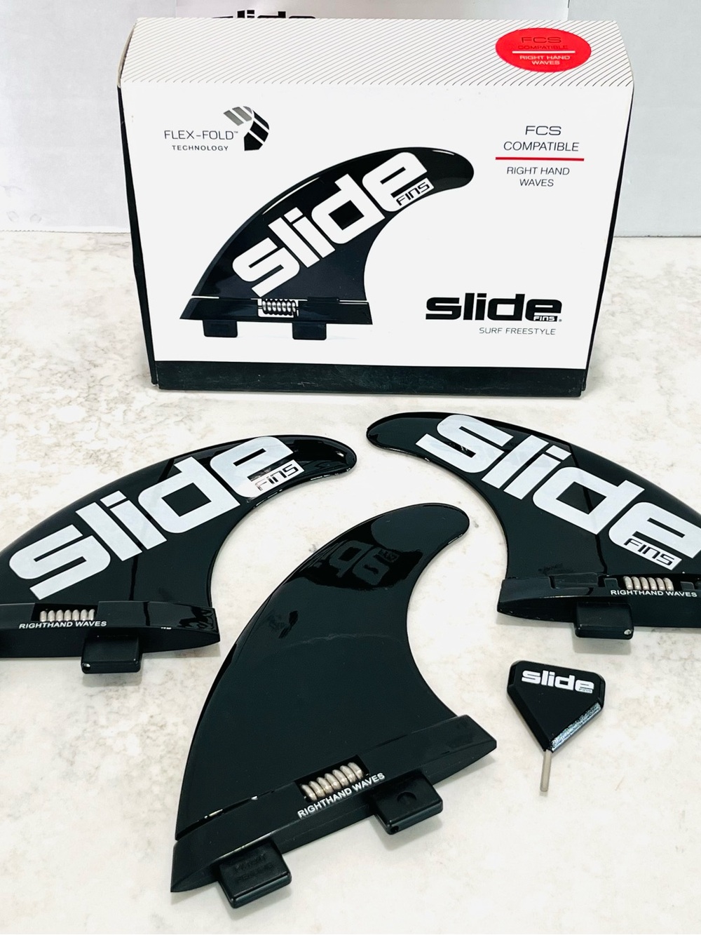 Slide Fins Surf Freestyle Flex-Fold Technology RIGHT HAND Waves-New Open Box